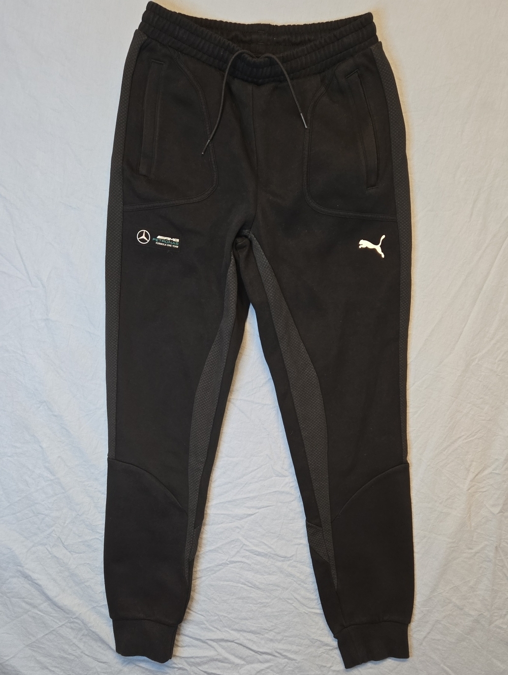 Puma AMG Formula One Team Petronas Black Sweatpant Joggers with White Logo